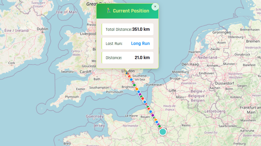 Running between paras and london